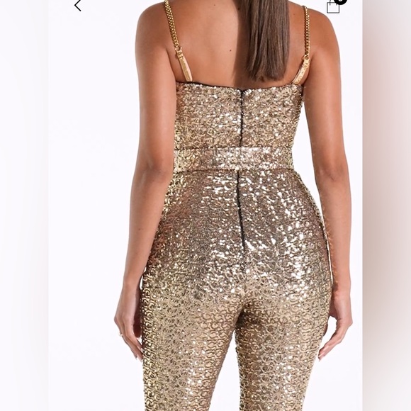 NADINE MERABI LUCINDA  Glittering Gold Jumpsuit. S/M
US 6 - Picture 4 of 17
